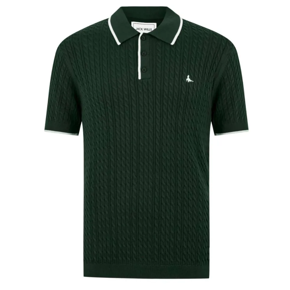 Men's JW Braid Knitted Short-Sleeve Polo Shirt