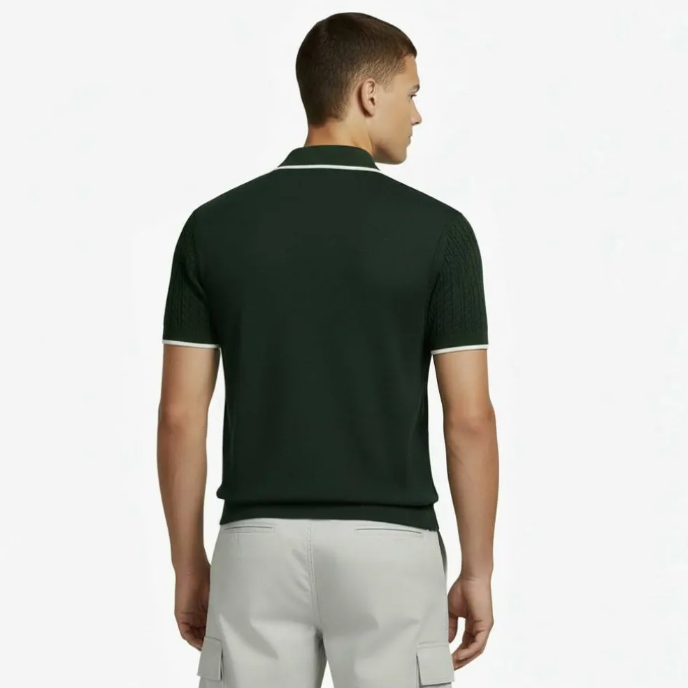 Men's JW Braid Knitted Short-Sleeve Polo Shirt