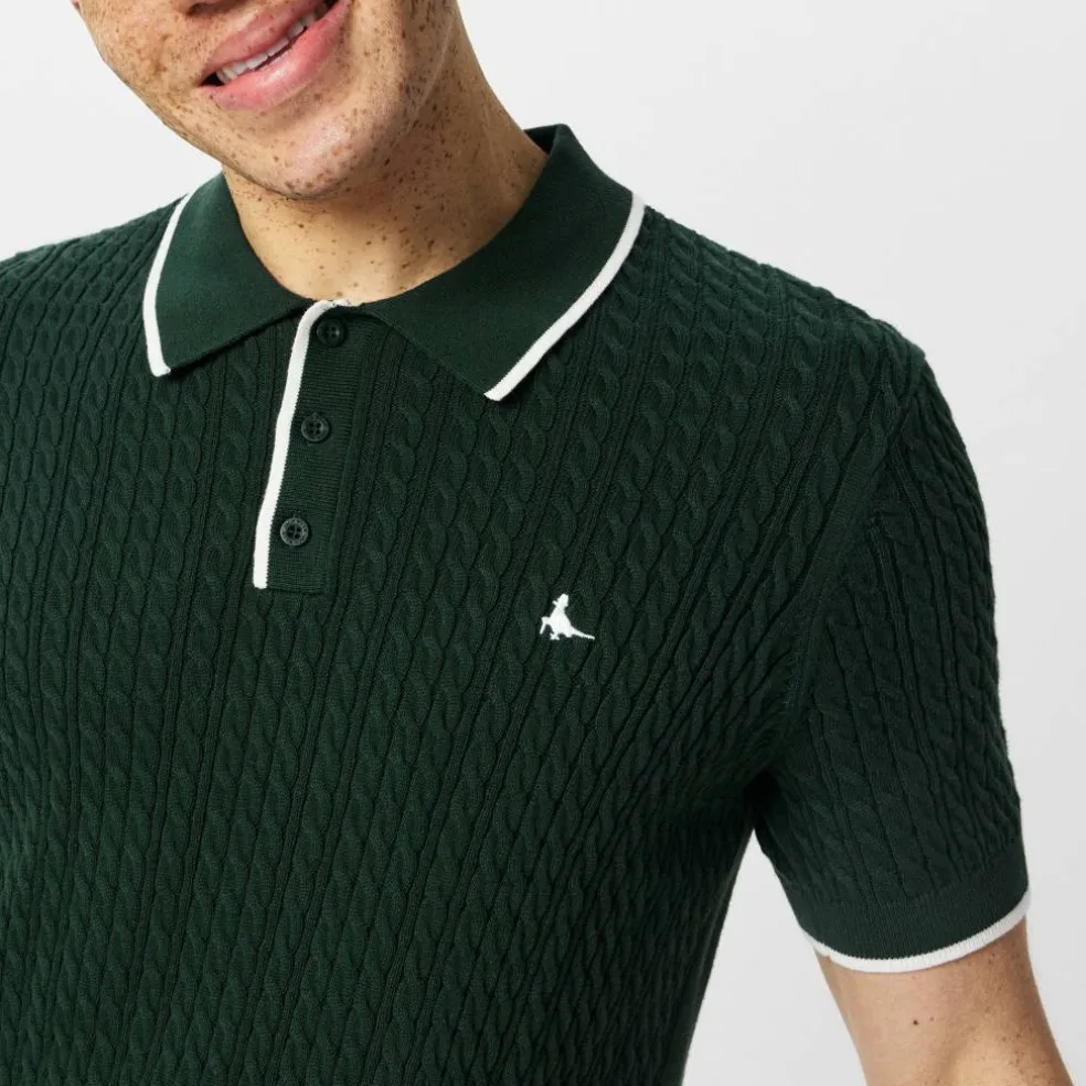 Men's JW Braid Knitted Short-Sleeve Polo Shirt