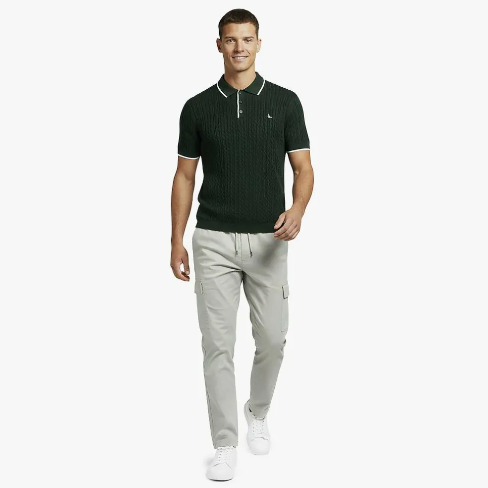 Men's JW Braid Knitted Short-Sleeve Polo Shirt