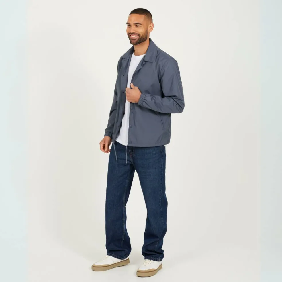 Mens Lightweight Coach Jacket with Drawcord Hem