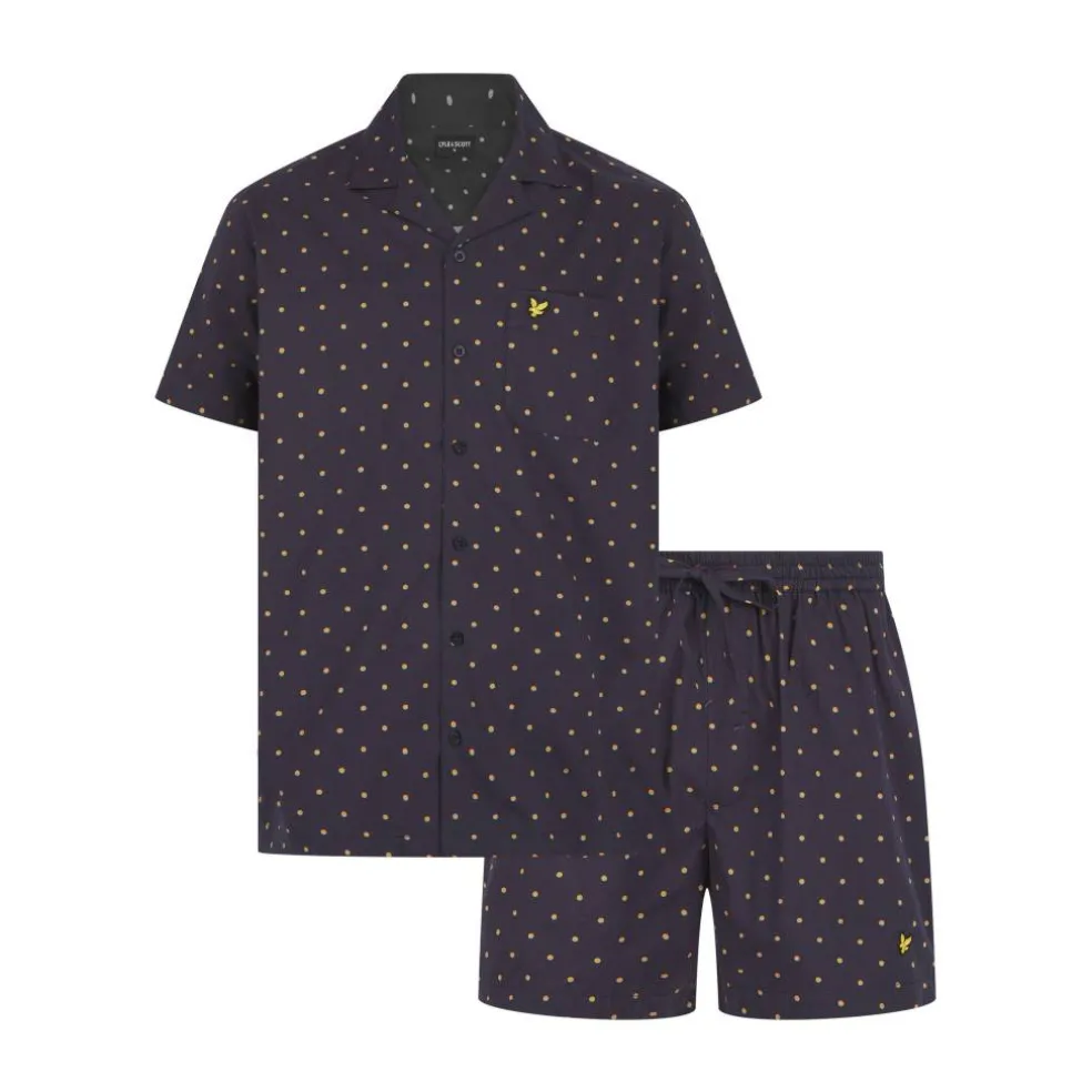 Men's Polka Dot Pyjama Short-Sleeve Top