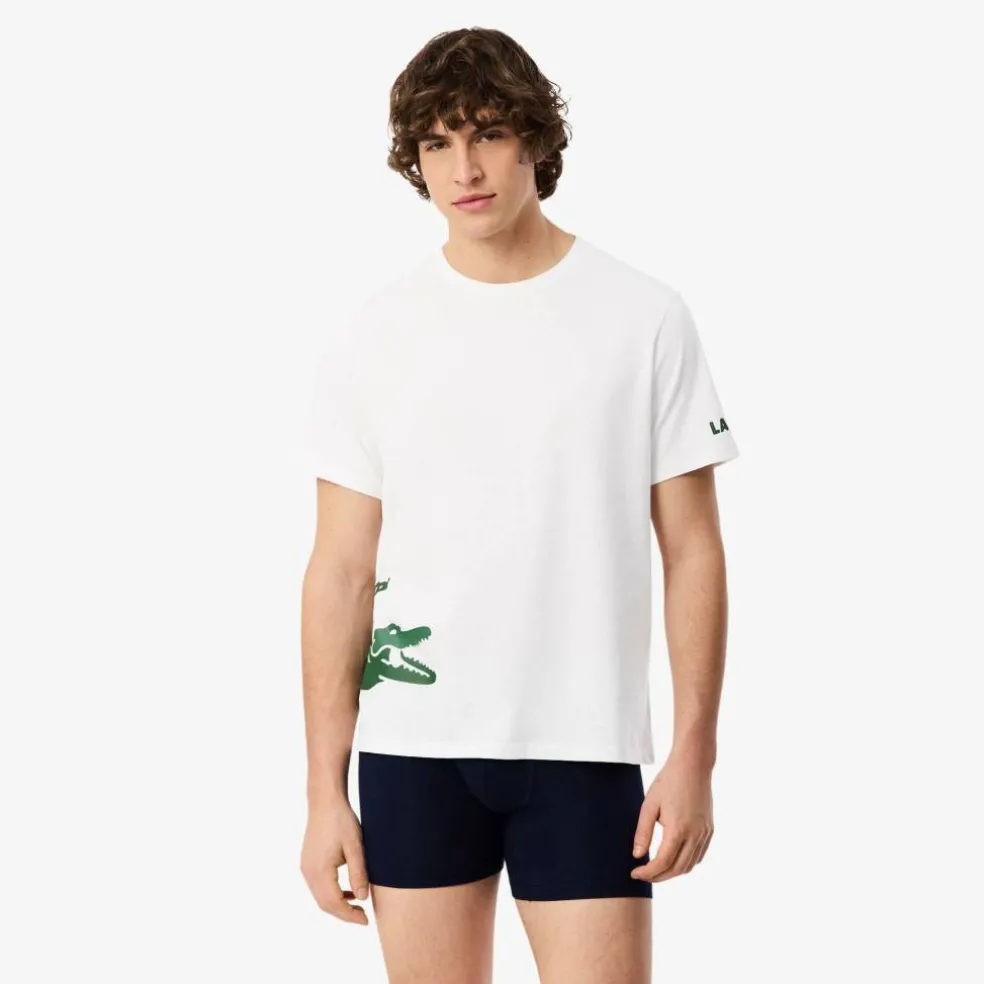 Men's Printed Cotton Lounge Short Sleeve Pyjama Top
