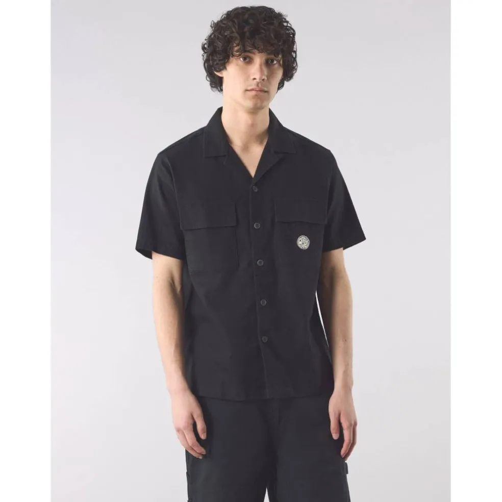 Men's Stamford Cuban Collar Short-Sleeve Plain Shirt