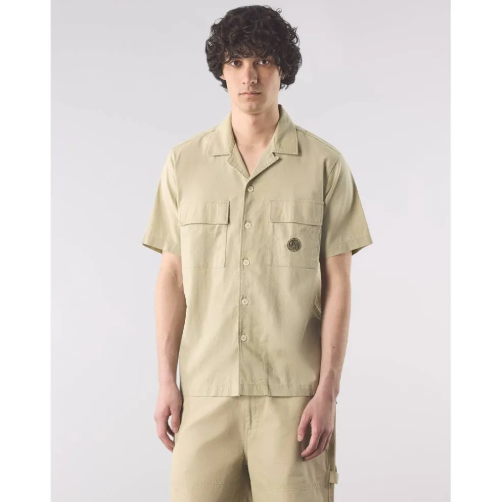 Men's Stamford Cuban Collar Short-Sleeve Plain Shirt
