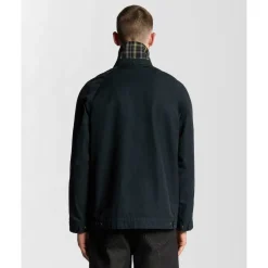 Men's Tartan Lined Water-Resistant Harrington Jacket