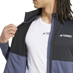 Men's Terrex Fleece Long Sleeve Slim Fit Performance Running Jacket