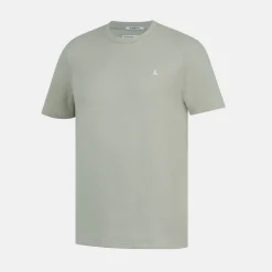 Men's Texture Cotton Short Sleeve Crew Neck Embroidered T-Shirt