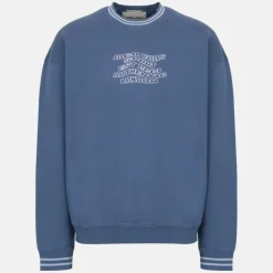 Men's Tipped Graphic Cotton Long Sleeve Oversized Fit Crew Sweatshirt