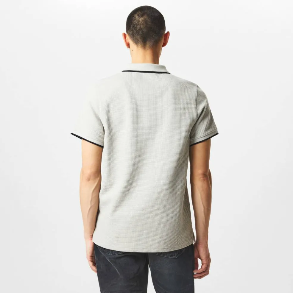 Men's Waffle Short-Sleeve Polo Shirt
