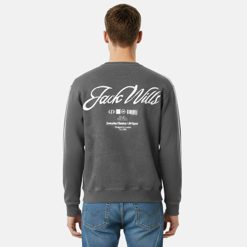 Men's Watercolour Cotton Long Sleeve Oversized Fit Crew Sweatshirt