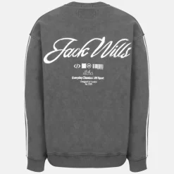 Men's Watercolour Cotton Long Sleeve Oversized Fit Crew Sweatshirt