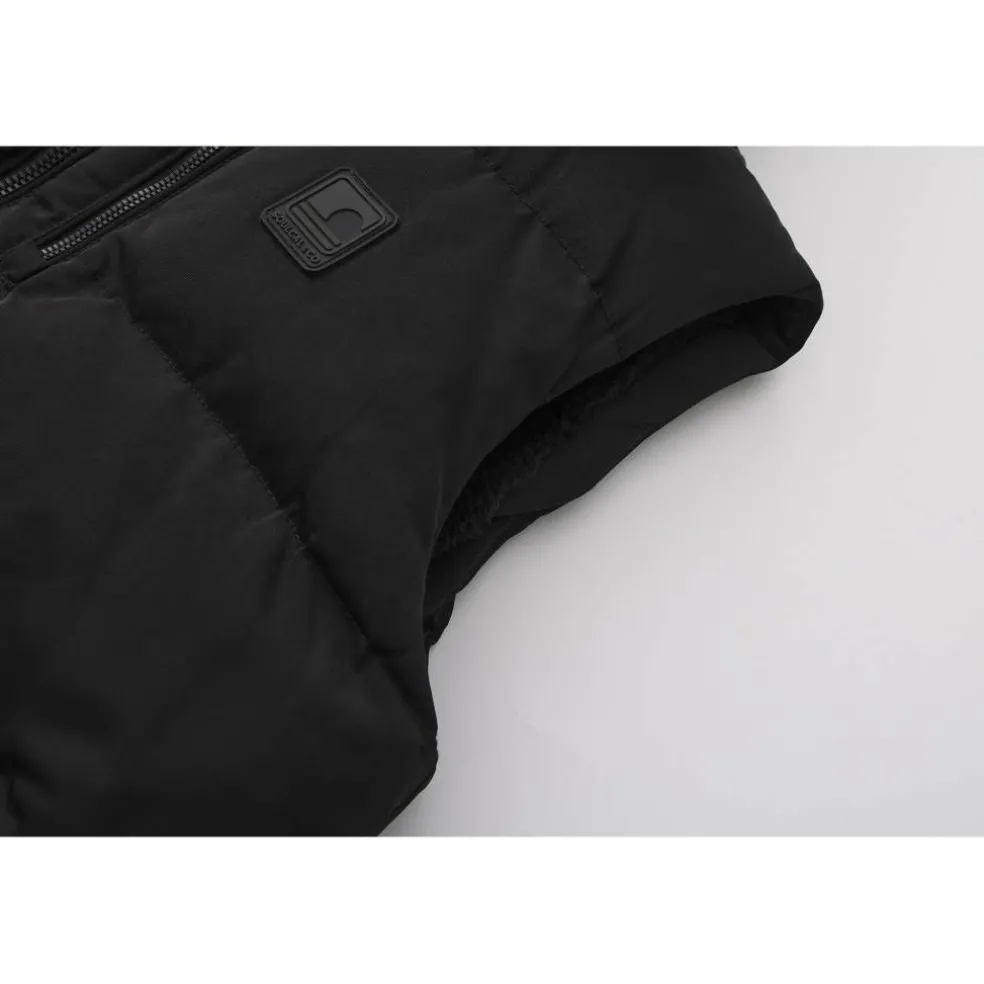 Men's 2 Zip Double Layered Sherpa Lined Hooded Gilet