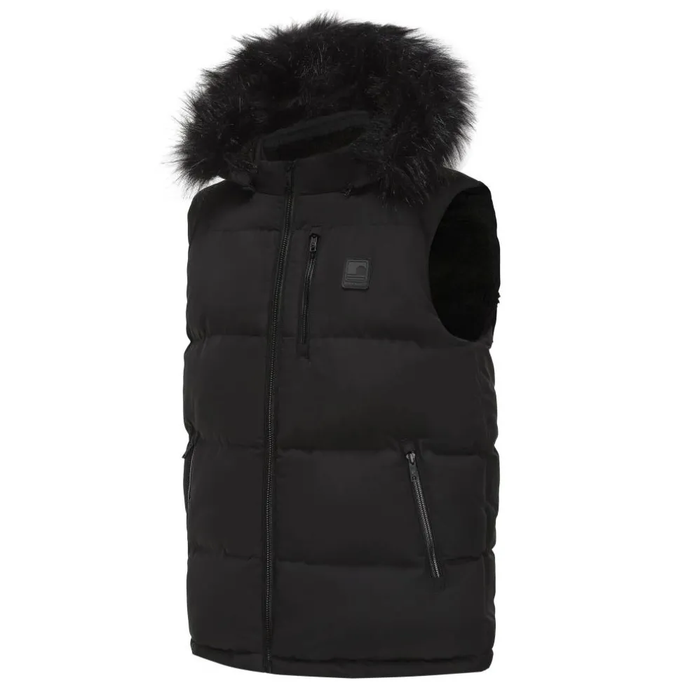 Men's 2 Zip Double Layered Sherpa Lined Hooded Gilet