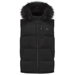 Men's 2 Zip Double Layered Sherpa Lined Hooded Gilet