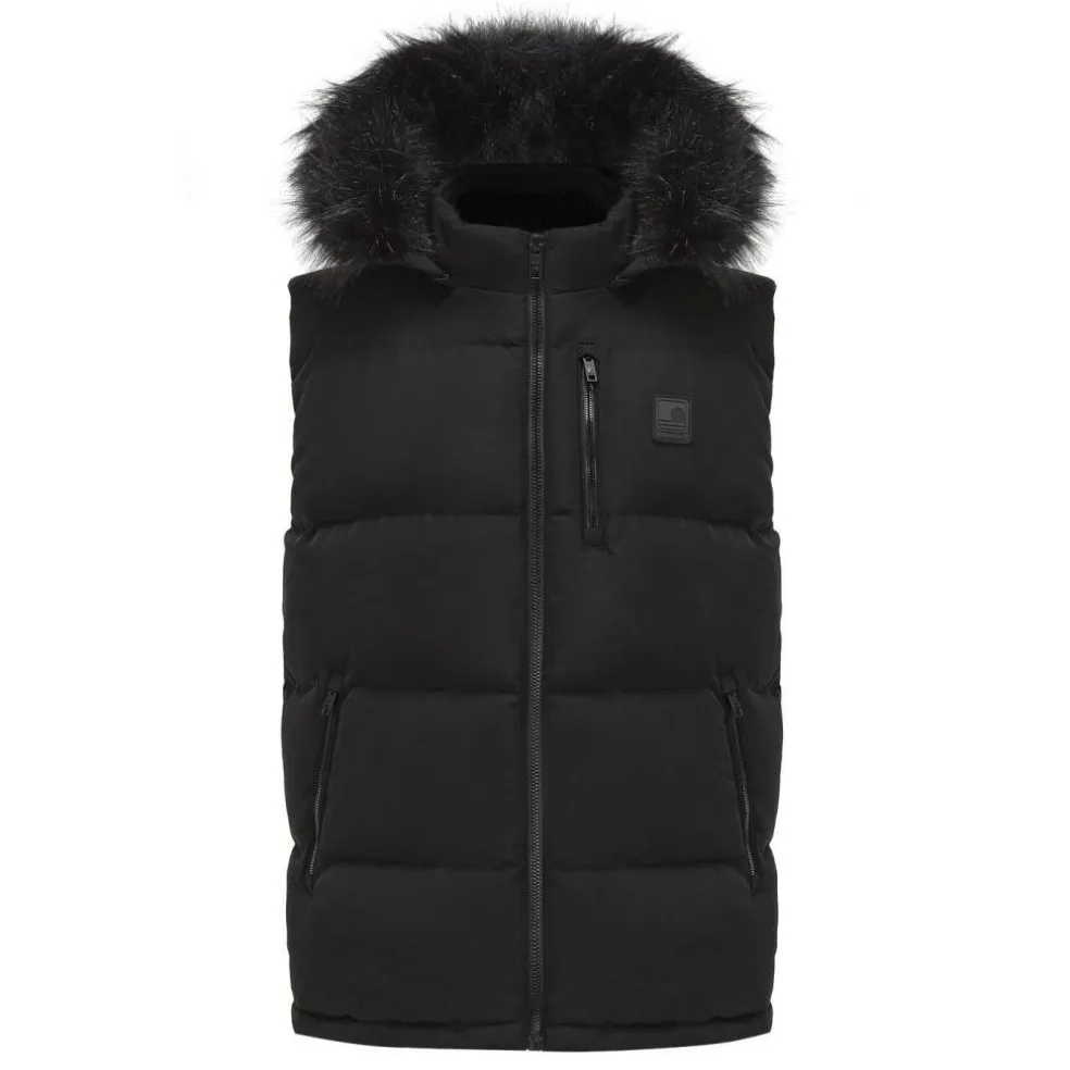 Men's 2 Zip Double Layered Sherpa Lined Hooded Gilet