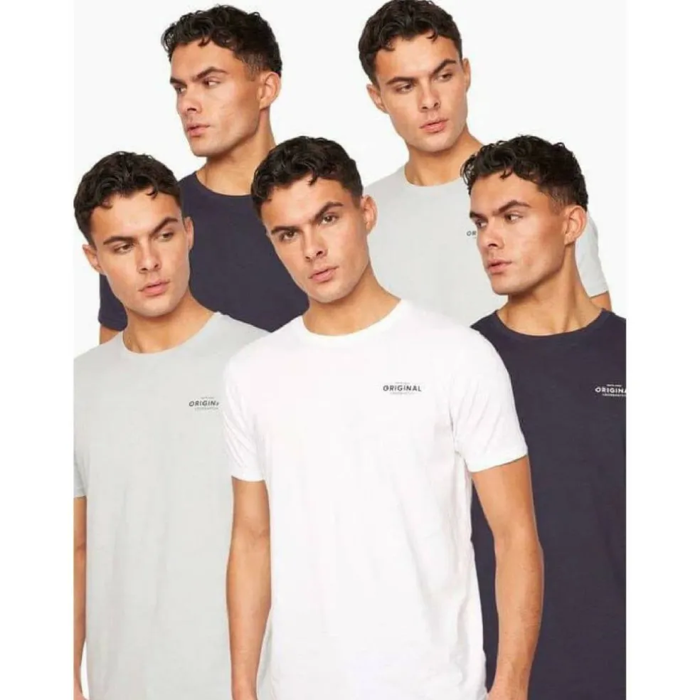 5 Pack of Bailtee Print T-Shirts