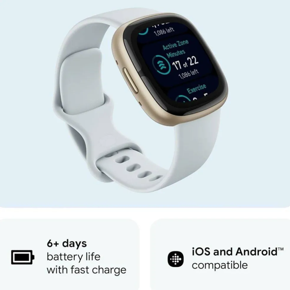 Sense 2 Health and Fitness Smartwatch with built-in GPS advanced health features up to 6 days batt