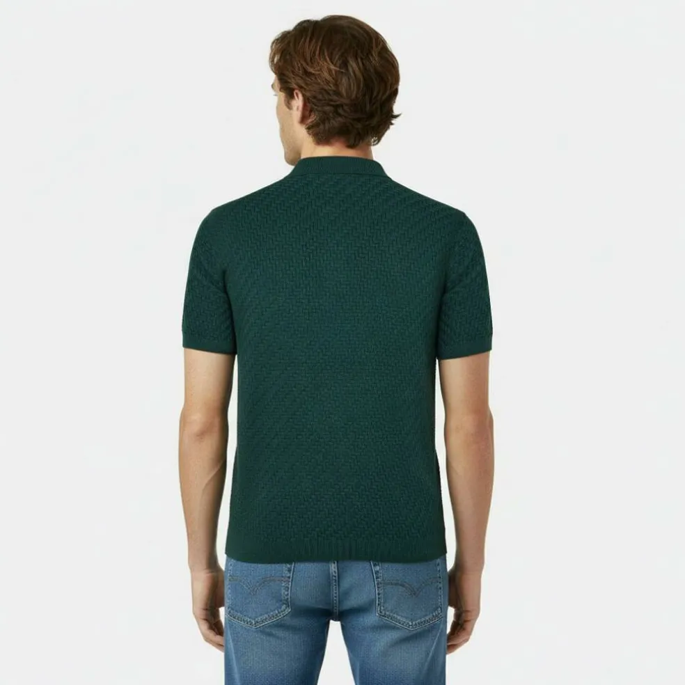 Short Sleeve Knit Polo Men