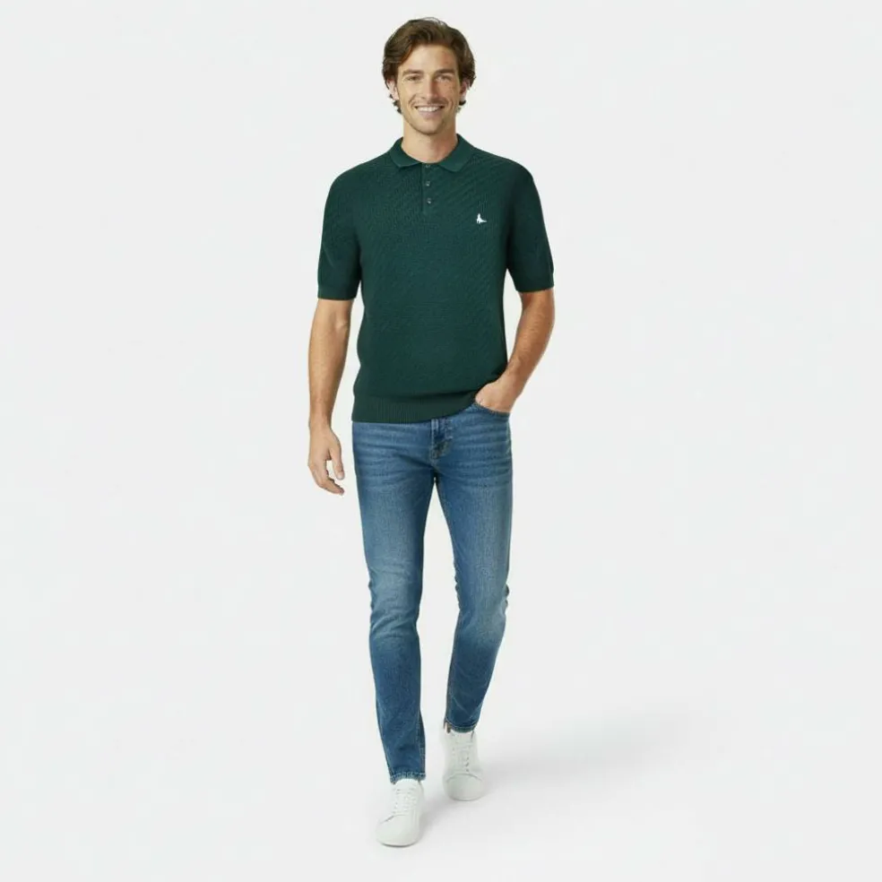 Short Sleeve Knit Polo Men