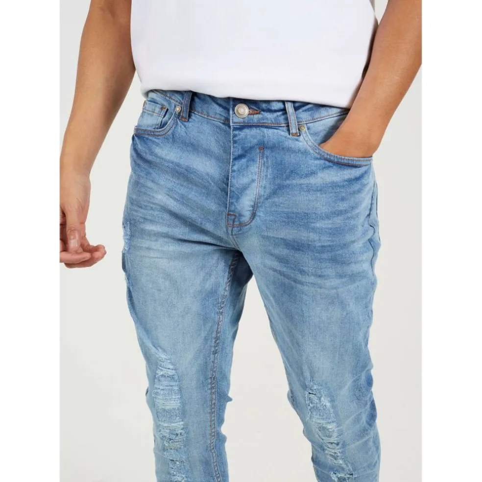 Skinny Fit Jeans with Knee Rips