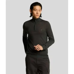 Tonal Eagle Merino Quarter Zip Jumper