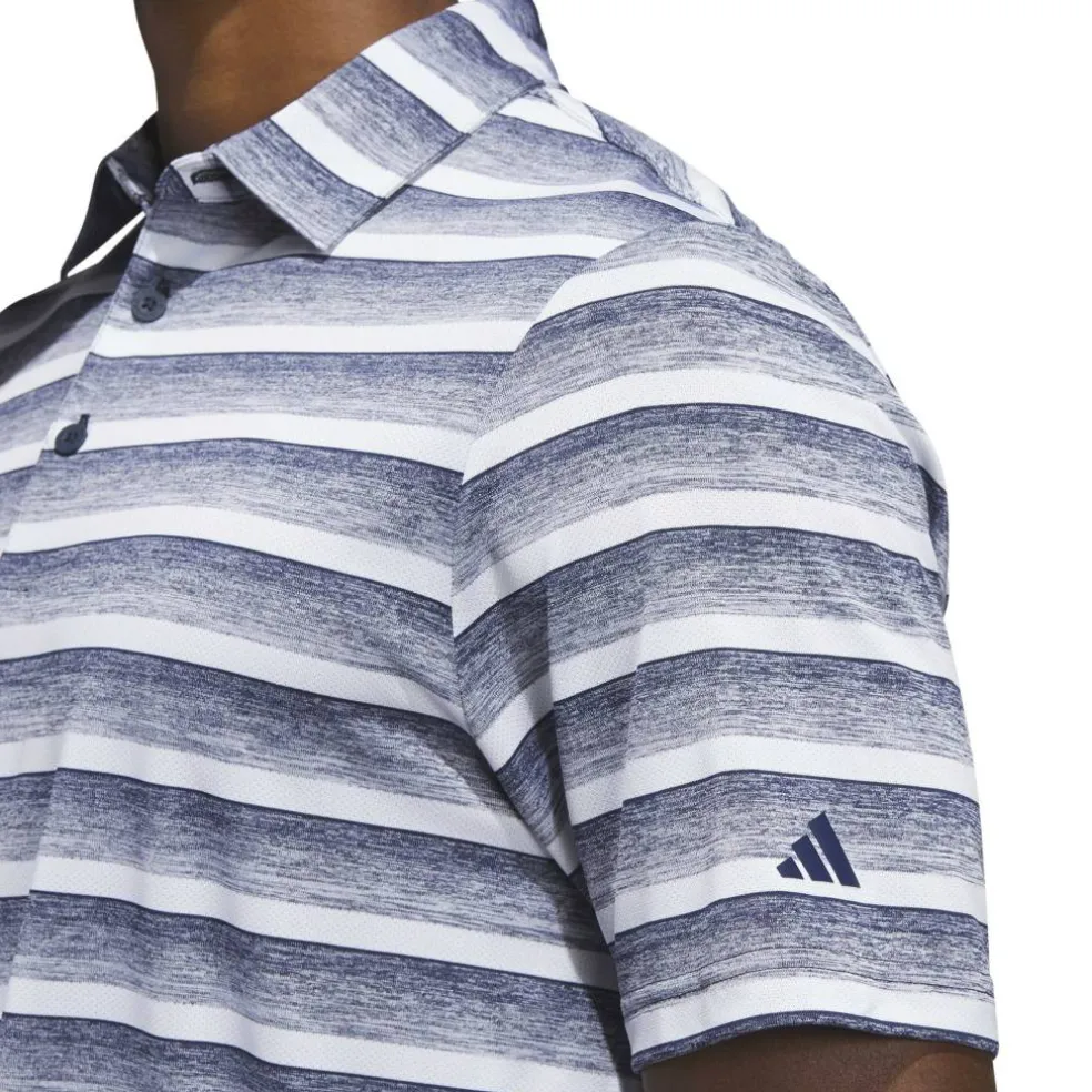 Two-Color Striped Golf Polo Shirt Mens