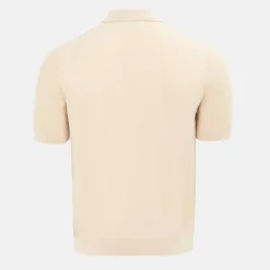 1/4 Zip Short Sleeve Ribbed Knit Polo