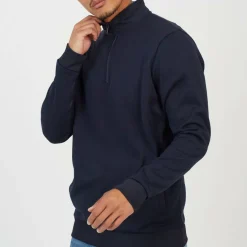 Charcoal Mens Funnel Neck Zip Sweatshirt